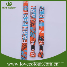 Bracelete tecido tecido Wristband com seu logotipo